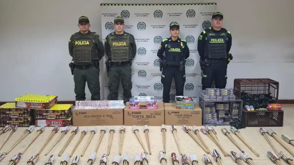 Durante la bienvenida a diciembre, la Policía incautó más de 700 kilos de pólvora en Medellín
