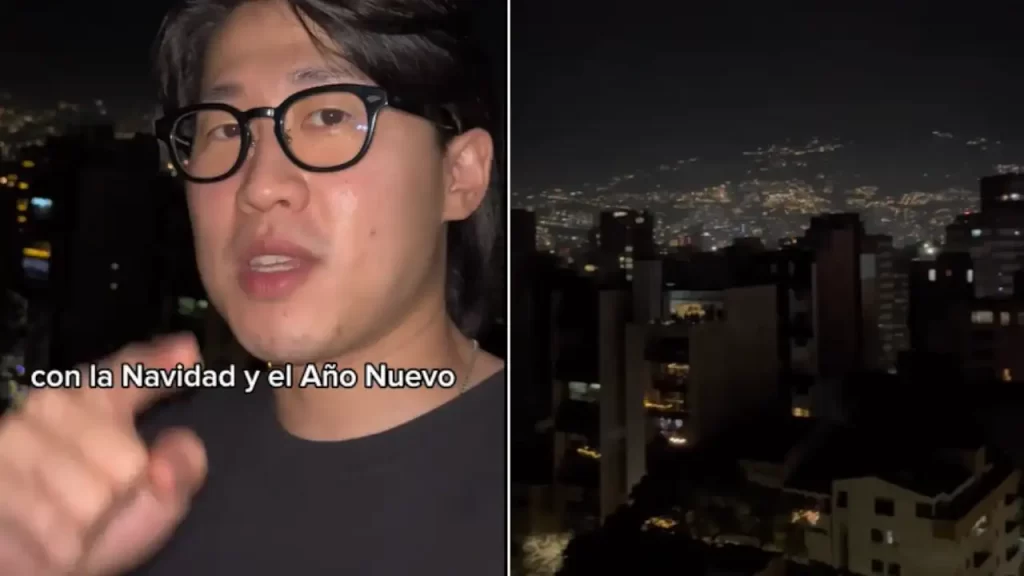 Fuegos artificiales de la Alborada en Medellín impresionan a turista