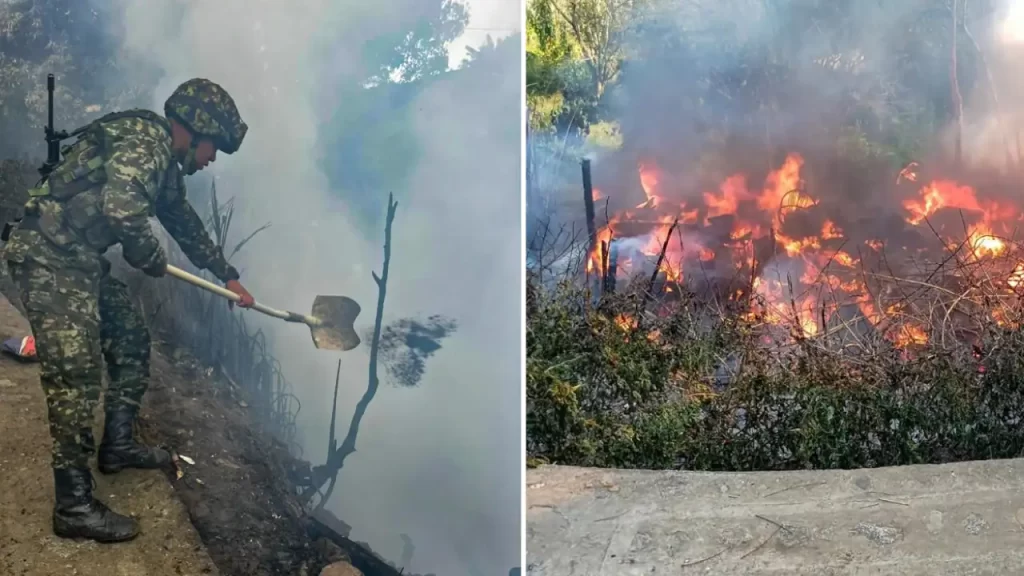 Ejército y Bomberos salvan a dos adultos mayores tras incendio en Barbosa