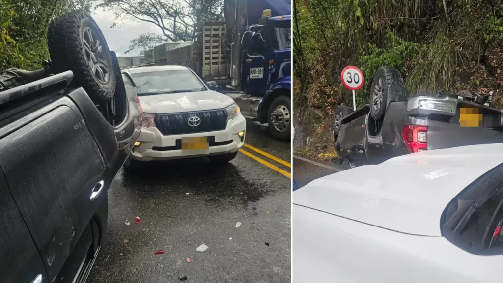 El vehículo de un diputado antioqueño sufrió un accidente en la vía hacia Támesis