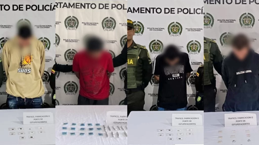En Rionegro, cuatro hombres fueron capturados en una ofensiva contra el tráfico de estupefacientes