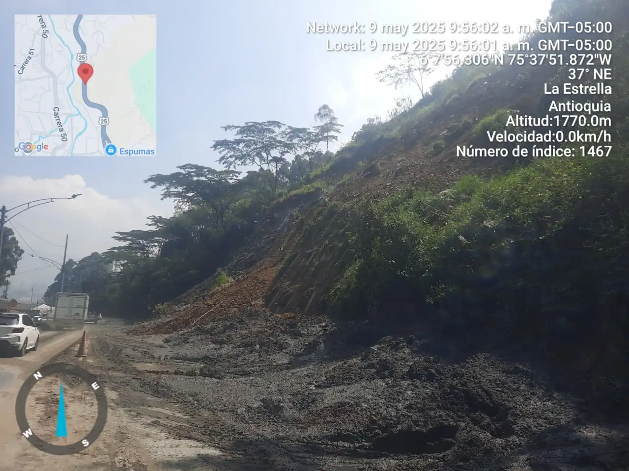 Alerta por riesgo en vía nacional entre Sabaneta y Caldas: Dagran pide acciones urgentes al Gobierno