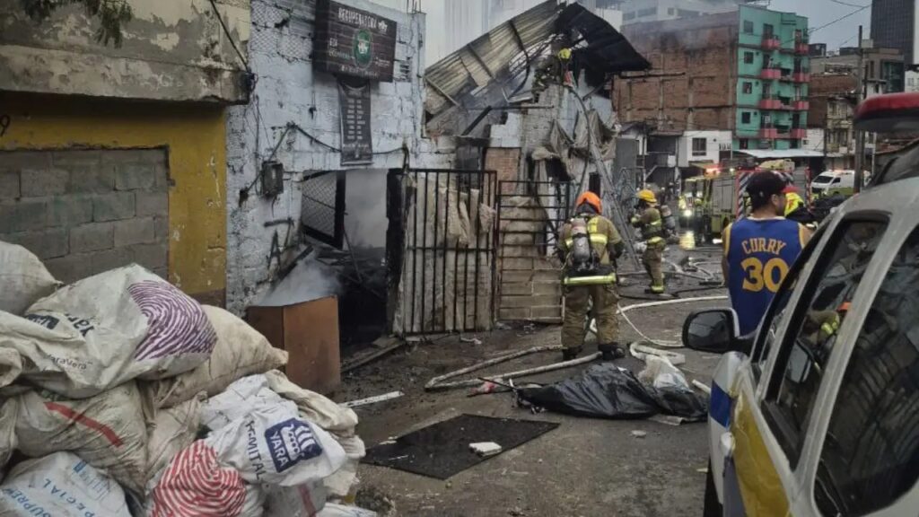 Demasiado triste: dos perritos fallecieron en incendio en chatarrería de Medellín
