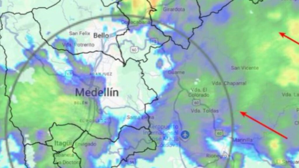 Lluvias moderadas persisten en el Valle de Aburrá