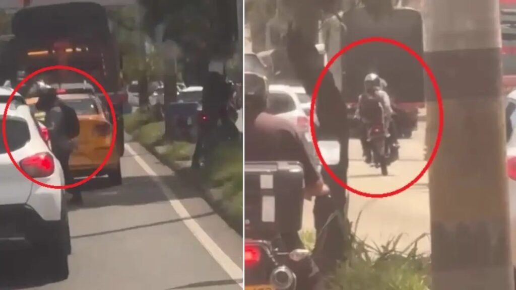 [Video] Robo a un conductor en plena fila de carros en Itagüí quedó grabado