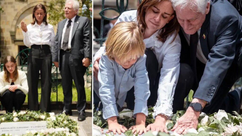 Viuda de Miguel Uribe comparte emotivo discurso tras visitar la tumba y el lugar del atentado