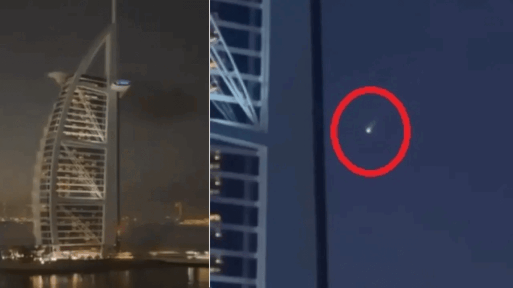Restos de dron iraní provocan incendio en la fachada del Burj Al Arab de Dubái Restos de dron iraní provocan incendio en la fachada del Burj Al Arab de Dubái