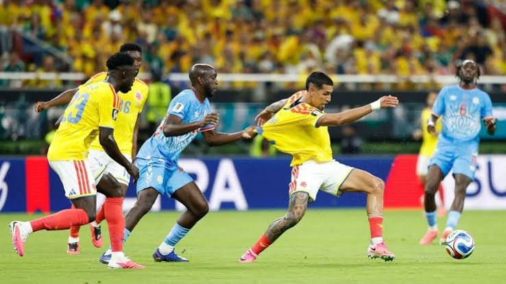 Colombia y RD del Congo igualan al cierre del primer tiempo