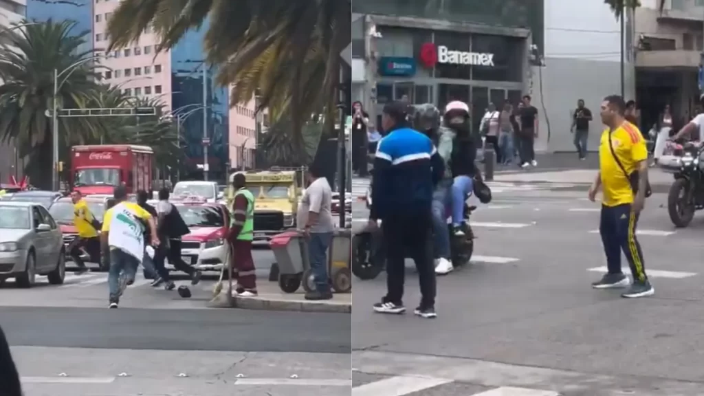 ¡No aprenden! Hinchas colombianos protagonizaron enfrentamientos en México en la previa del partido