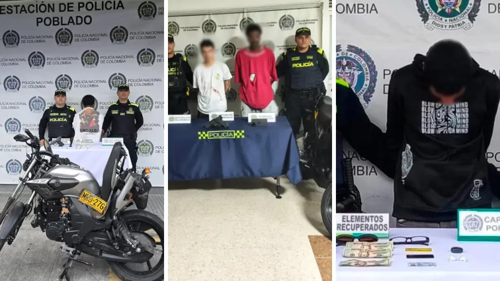 Cinco capturados por robos en El Poblado