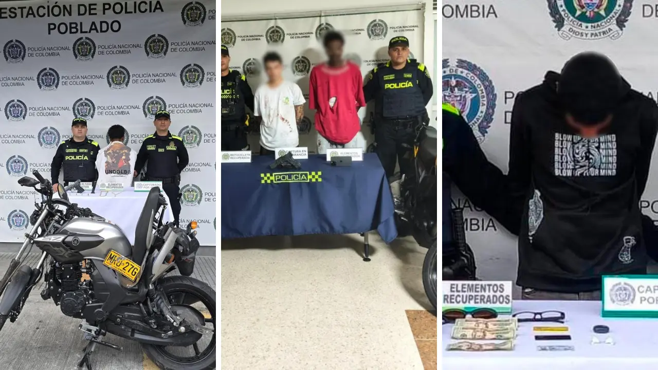 ¡Les dañaron el golpe! Cinco capturados tras millonarios robos en El Poblado