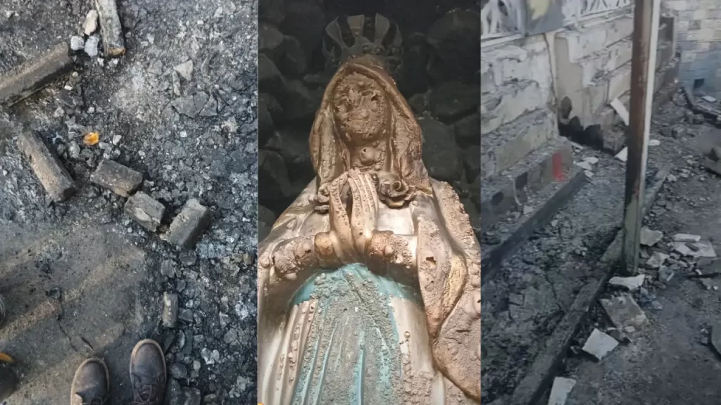 Denuncian presunto incendio intencional en la Rosa Mística Denuncian presunto incendio intencional en la Rosa Mística