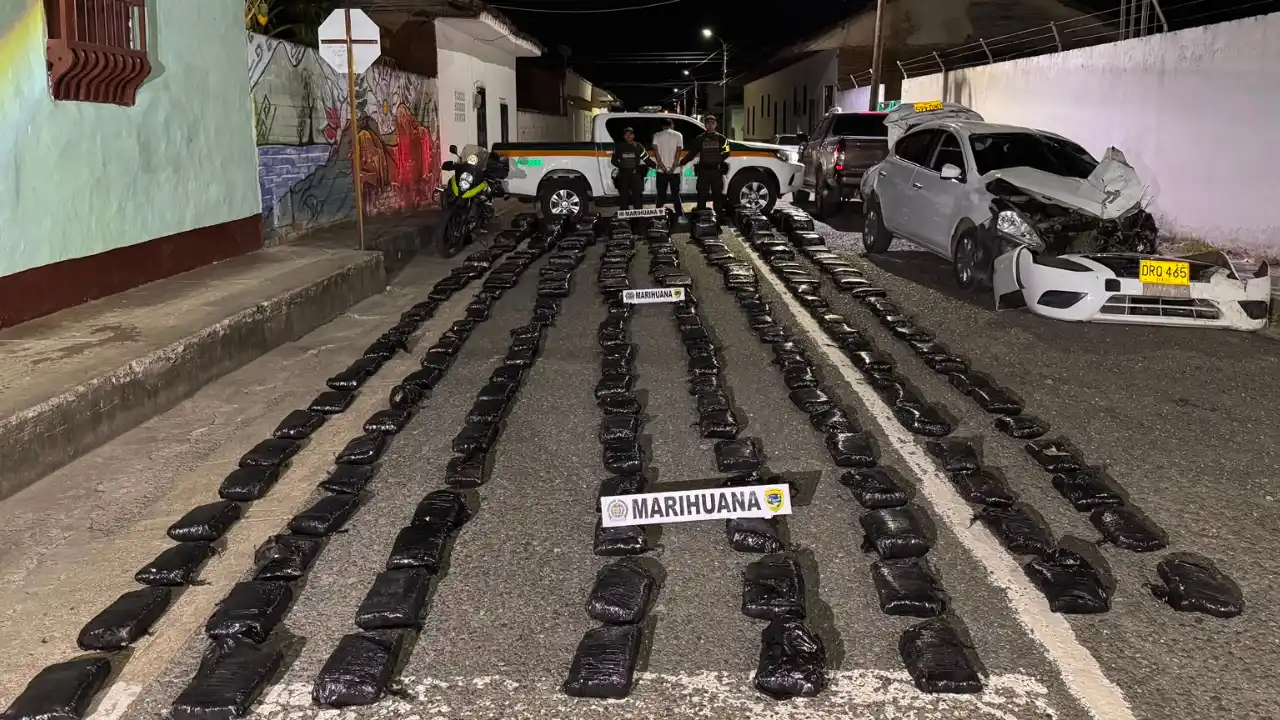 Policía incauta 581 kilos de marihuana en Valle del Cauca