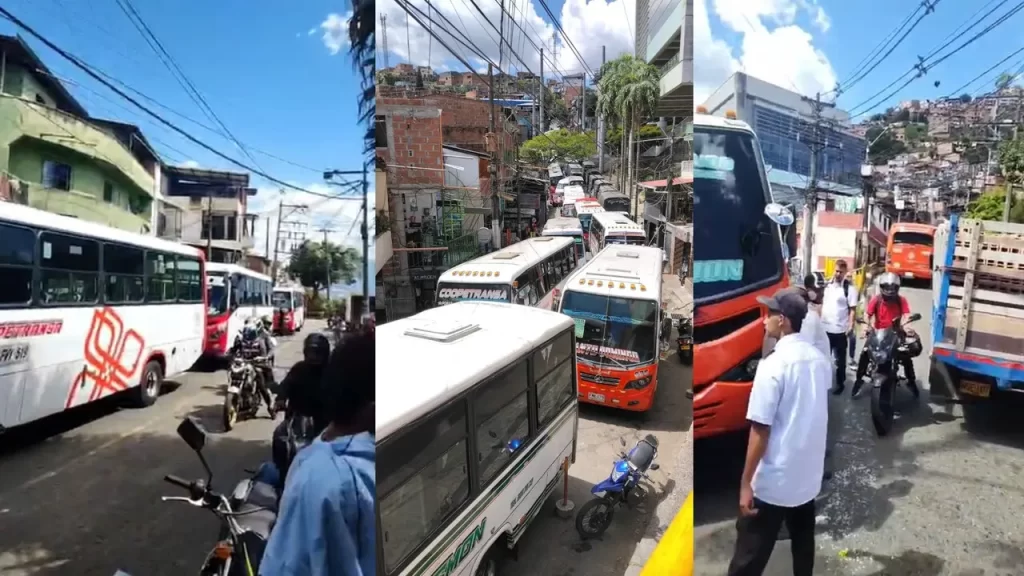 ¡Caos en la Comuna 1! Paro de buses mantiene bloqueado a Santo Domingo y deja a miles de usuarios a la deriva ¡Caos en la Comuna 1! Paro de buses mantiene bloqueado a Santo Domingo y deja a miles de usuarios a la deriva