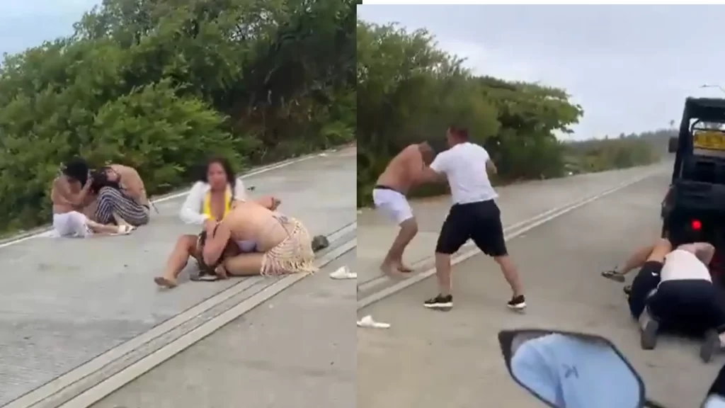 ¡El paseo terminó a los golpes! Turistas protagonizaron tremendo escándalo en plena vía de San Andrés ¡El paseo terminó a los golpes! Turistas protagonizaron tremendo escándalo en plena vía de San Andrés