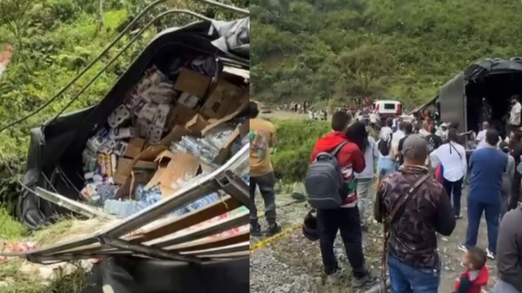 Camión con ayudas para el Chocó se volcó en Carmen de Atrato Camión con ayudas para el Chocó se volcó en Carmen de Atrato