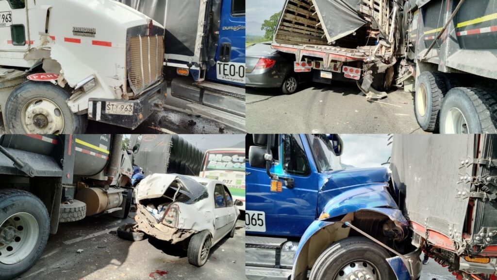 Colisión de tres vehículos en Barbosa dejó dos personas heridas y congestión en la vía Colisión de tres vehículos en Barbosa dejó dos personas heridas y congestión en la vía